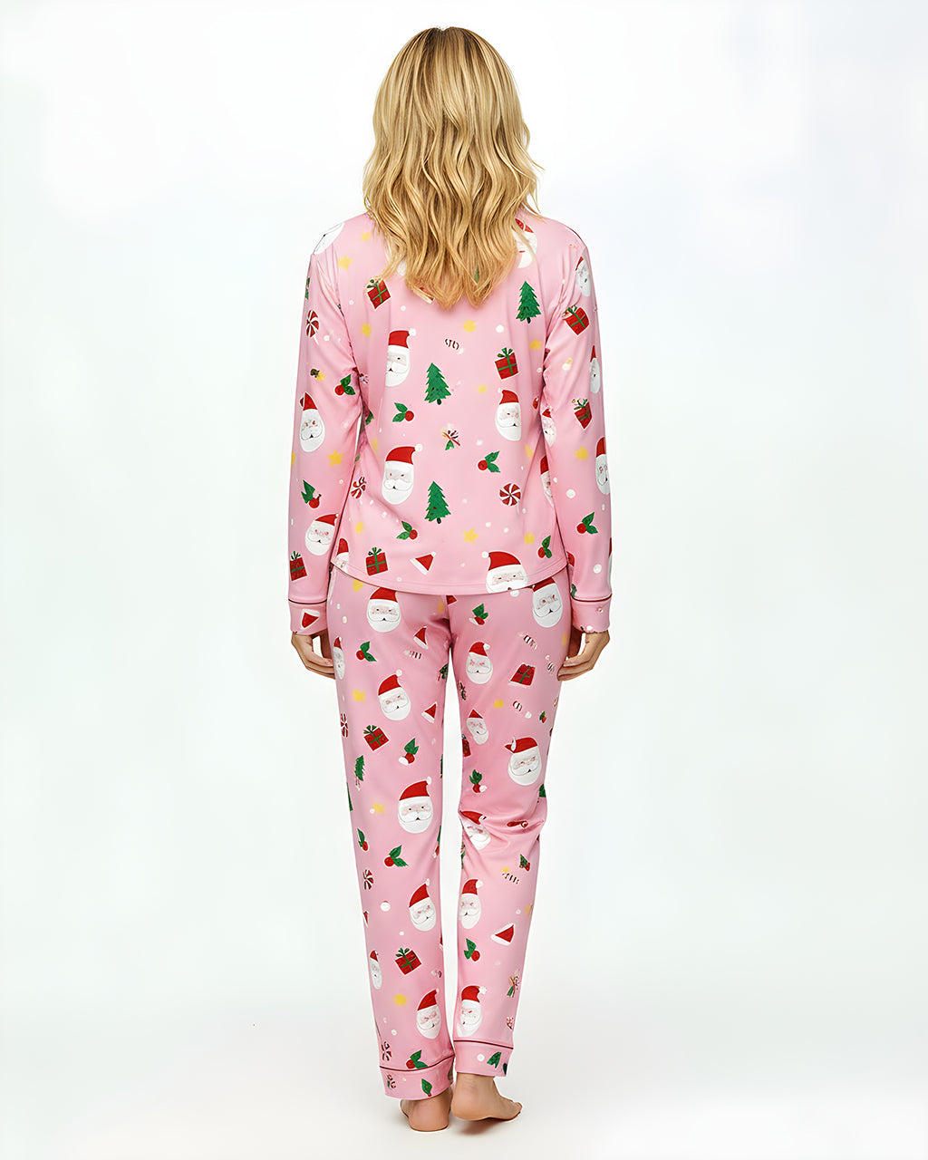 Christmas Santa Claus Gift Print Pajama Set OMFORT