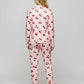Cherries Plaid Silky Satin Pajama Set OMFORT