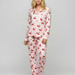 Cherries Plaid Silky Satin Pajama Set OMFORT