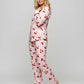 Cherries Plaid Silky Satin Pajama Set OMFORT