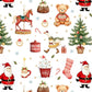 Christmas Santa Claus Carousel Print Pajama Set OMFORT