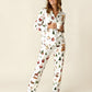 Christmas Santa Claus Carousel Print Pajama Set OMFORT