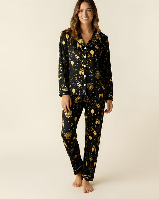 Champagne Firework Print Pajama Set OMFORT