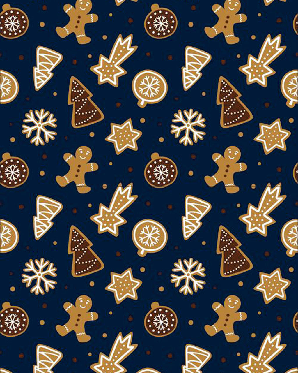 Christmas Gingerbread Print Satin Pajama Set OMFORT