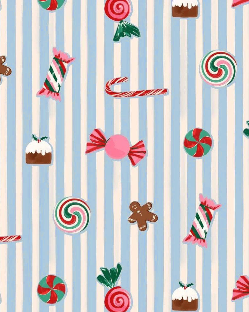 Christmas Sweet Candy Stripe Pajama Set OMFORT