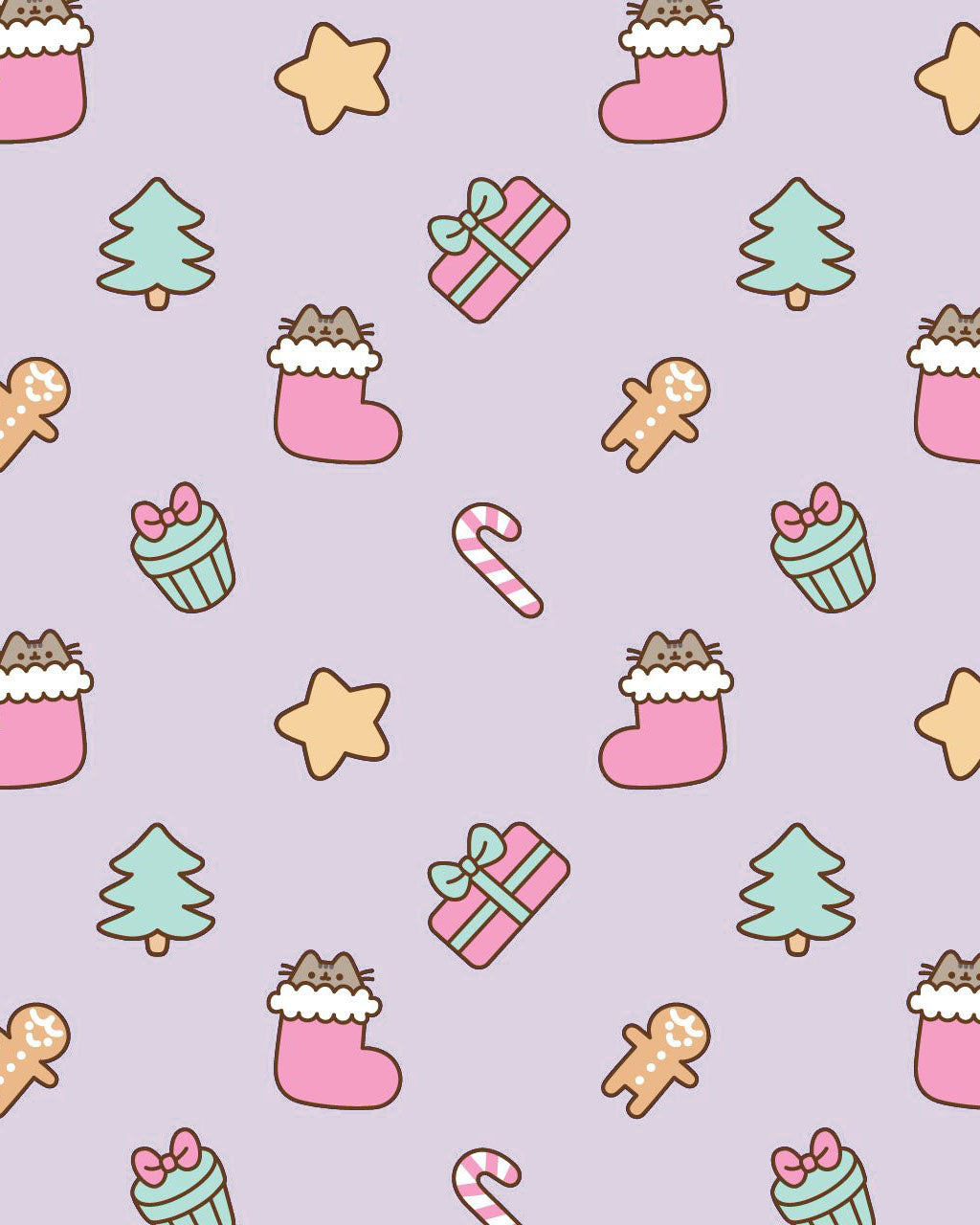 Christmas Pink Socks Print Pajama Set OMFORT