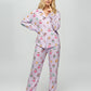 Christmas Pink Socks Print Pajama Set OMFORT