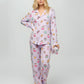 Christmas Pink Socks Print Pajama Set OMFORT