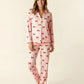 Red Coquette Bows Stripe Pajama Set OMFORT
