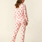 Red Coquette Bows Stripe Pajama Set OMFORT