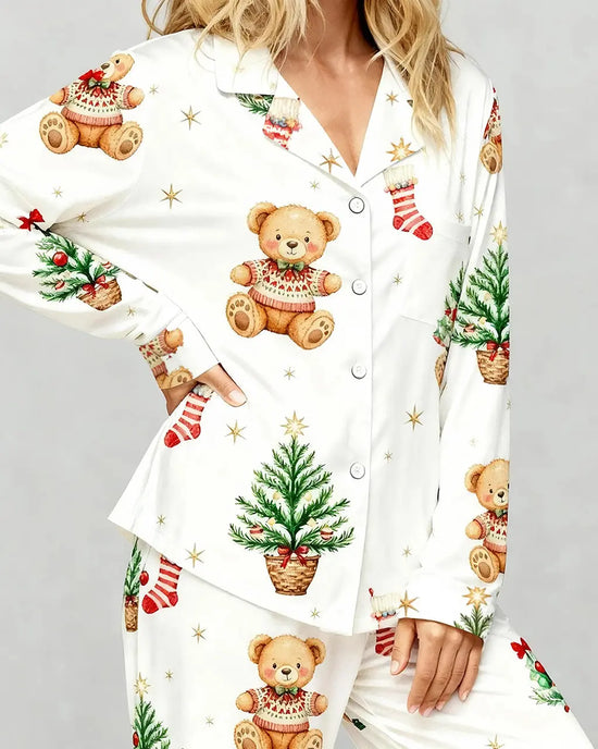 Christmas Tree Teddy Bear Pajama Set OMFORT