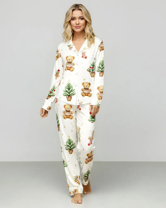 Christmas Tree Teddy Bear Pajama Set OMFORT