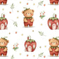 Strawberry House Bear Print Pajama Set OMFORT