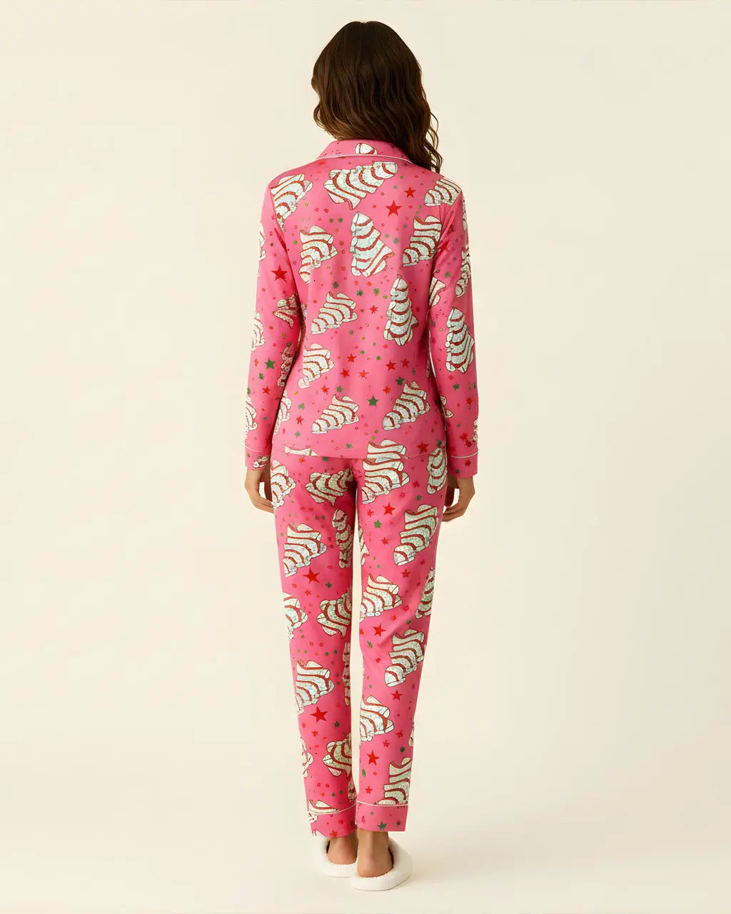 Christmas Tree Cakes Satin Pajama Set OMFORT