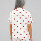 Valentines Day Hearts Print Pajama Set OMFORT
