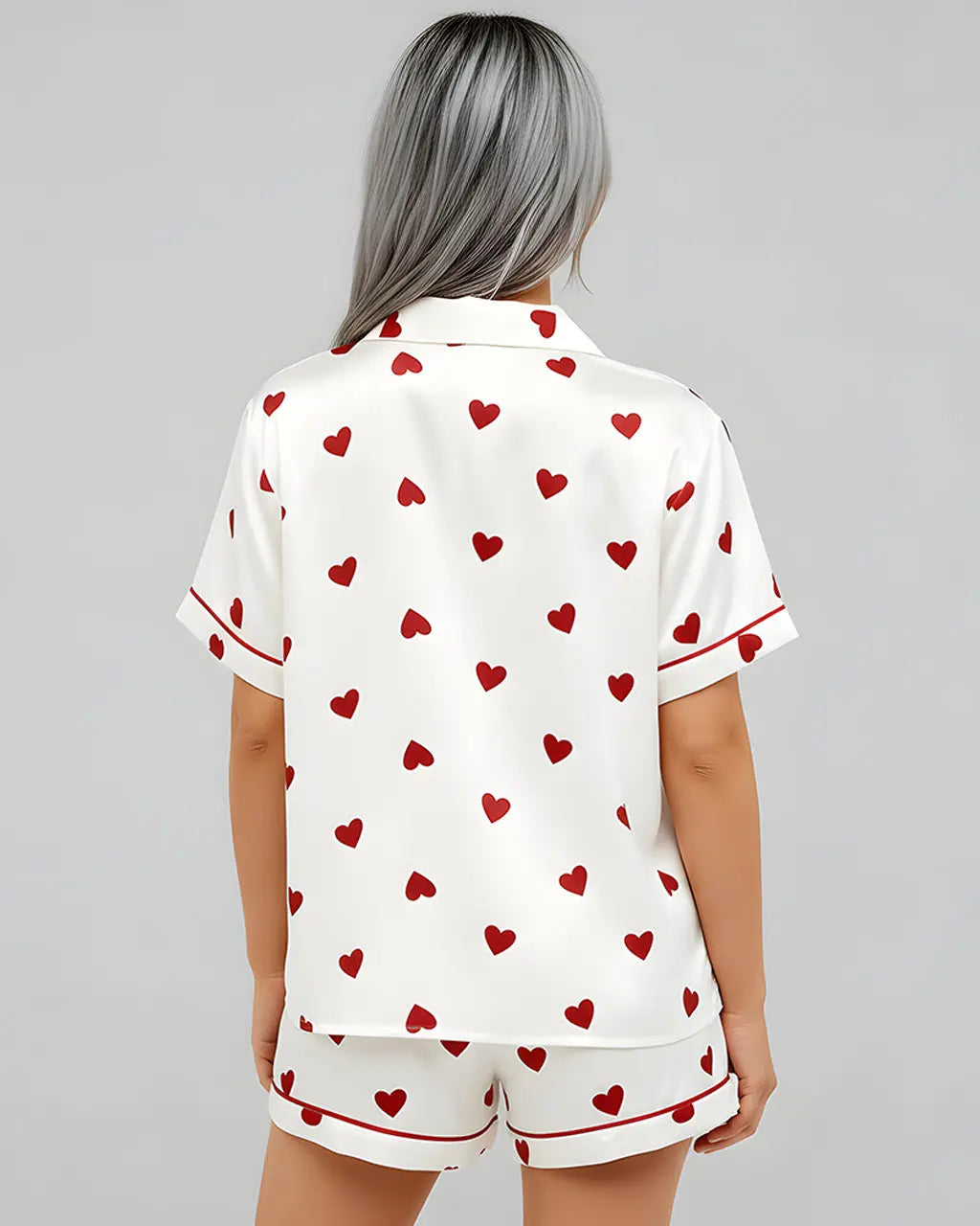 Valentines Day Hearts Print Pajama Set OMFORT