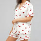 Valentines Day Hearts Print Pajama Set OMFORT