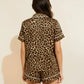 Classic Brown Leopard Print Short Pajama Set OMFORT
