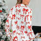 Buttery Soft Red Bow Print Pajama Set OMFORT