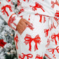Buttery Soft Red Bow Print Pajama Set OMFORT