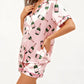 Champagne Bottle Short Sleeve Satin Pajama Set OMFORT