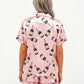 Champagne Bottle Short Sleeve Satin Pajama Set OMFORT