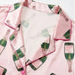 Champagne Bottle Short Sleeve Satin Pajama Set OMFORT