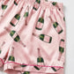Champagne Bottle Short Sleeve Satin Pajama Set OMFORT