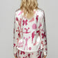Cheerleading Pattern Satin Pajama Set OMFORT