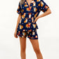 Christmas Corgi Print Short Pajama Set OMFORT