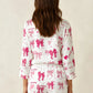 Bow Print Long Sleeve Lapel Pajama Set OMFORT