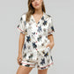 French Bulldog Print Satin Pajama Set OMFORT