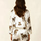 Bengal Cat Pattern Satin Pajama Set OMFORT
