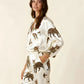 Bengal Cat Pattern Satin Pajama Set OMFORT
