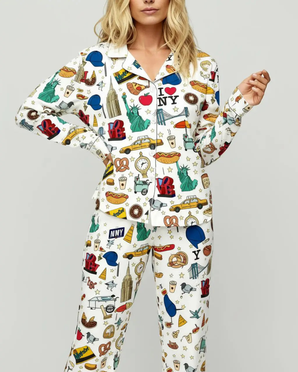 New York City Print Pajama Set OMFORT