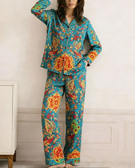 Vintage Floral Print Pajama Set OMFORT