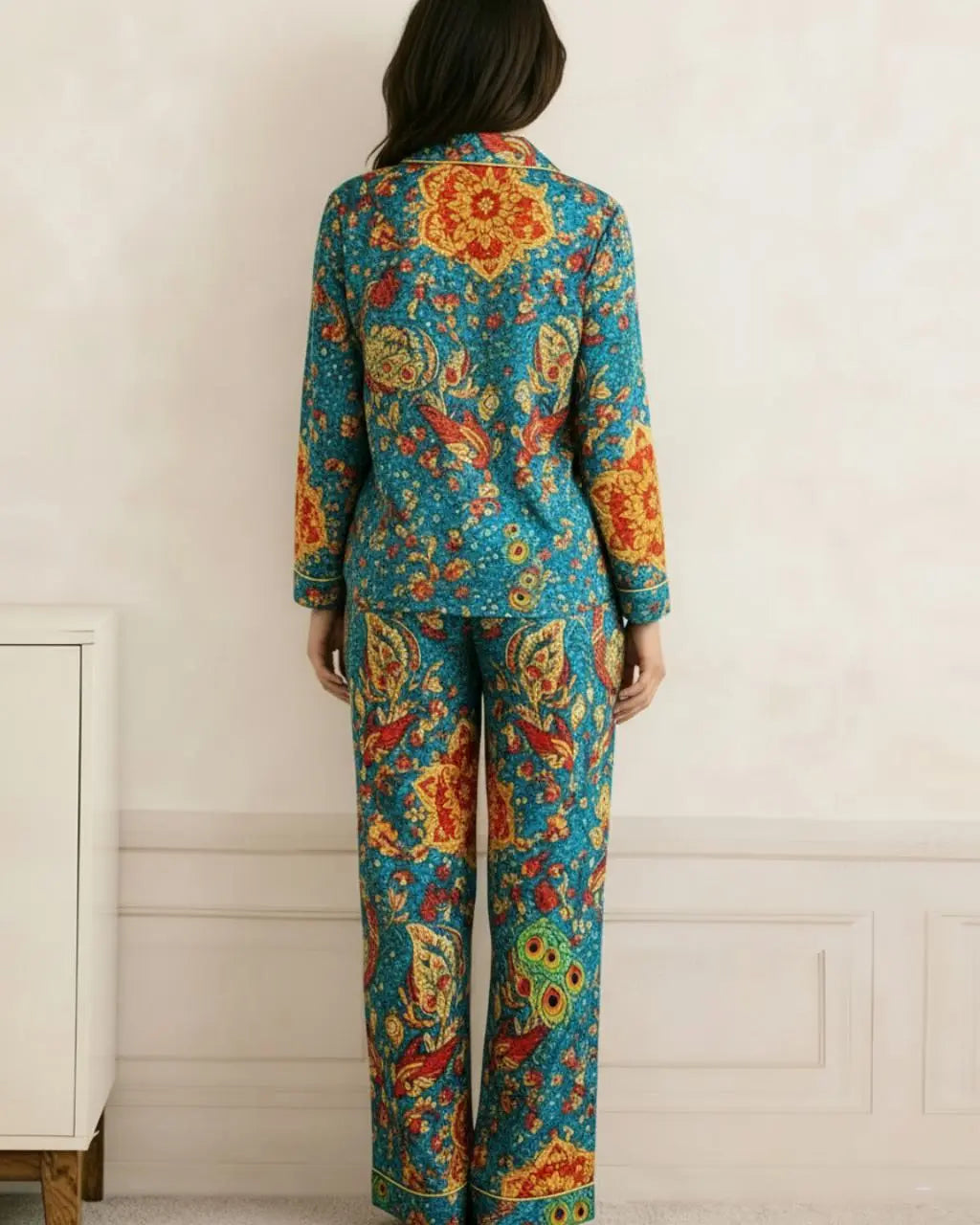 Vintage Floral Print Pajama Set OMFORT