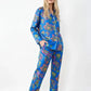 Vintage Peacock Floral Satin Pajama Set OMFORT