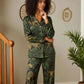 Retro Leopard Jungle Plant Pajama Set OMFORT