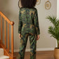 Retro Leopard Jungle Plant Pajama Set OMFORT