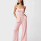 Casual Pink Cami Top and Pants Set OMFORT
