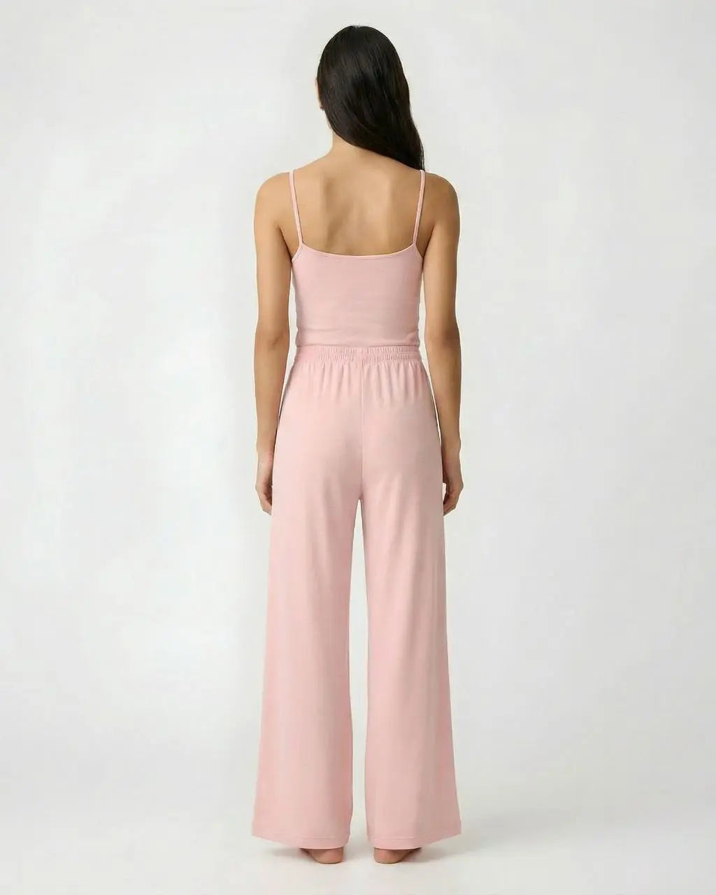 Casual Pink Cami Top and Pants Set OMFORT