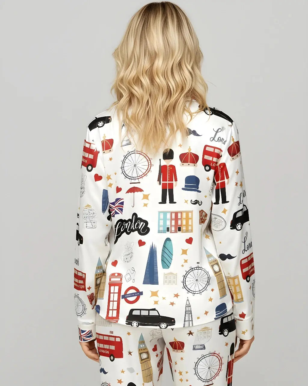 London England Satin Pajama Set OMFORT