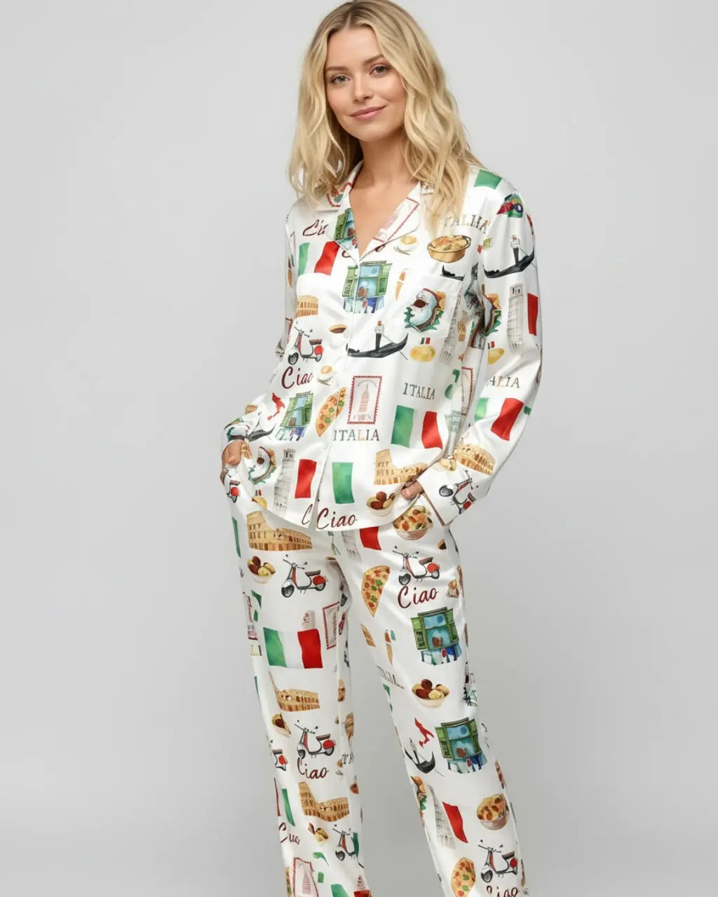 Italy Roma Travel Pajama Set OMFORT