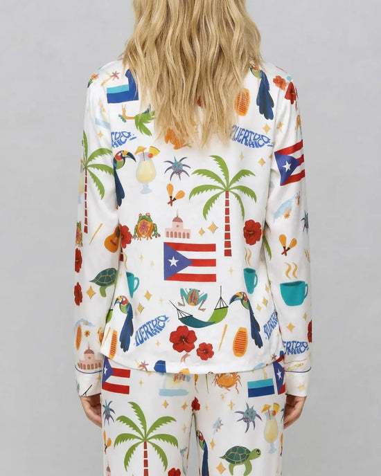 Puerto Rico Vacation Satin Pajama Set OMFORT