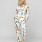 Travel Planner Pattern Pajama Set OMFORT
