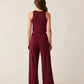 Casual Crop Tank Top and Wide-Leg Pants Lounge Set OMFORT