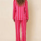 Candy Stripe Satin Pajama Set OMFORT