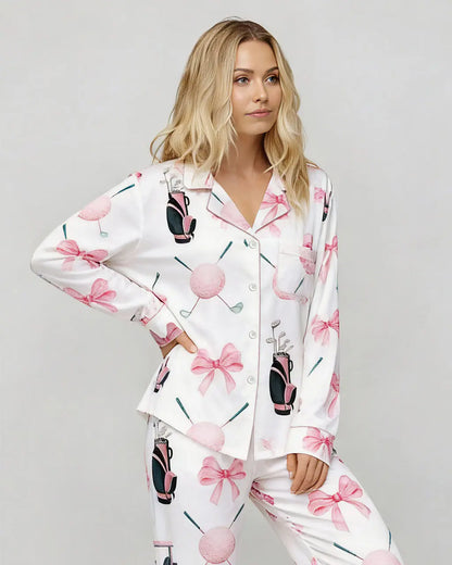 Golf Club Print Pajama Set OMFORT