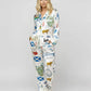 Scottish Travel Print Satin Pajama Set OMFORT